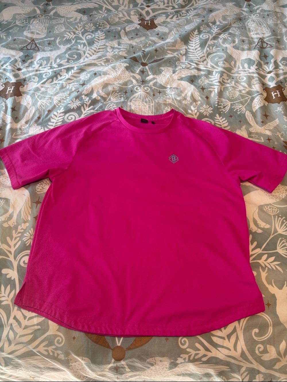Baseball Lifestyle 101 mesh fabric pink shirt, youth large.